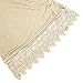 POZON Women's Long Sleeve A-line Lace Stitching Trim Casual Dress (2XL, Beige)
