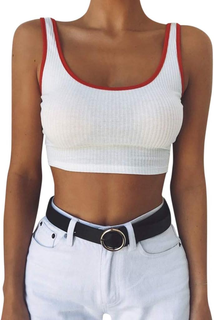 Womens Sexy Casual Crop Tops,Sleeveless T Shirt Slim Bandage Vest Tanks Summer T-Shirt,Fashion Style for Ladies and Girl