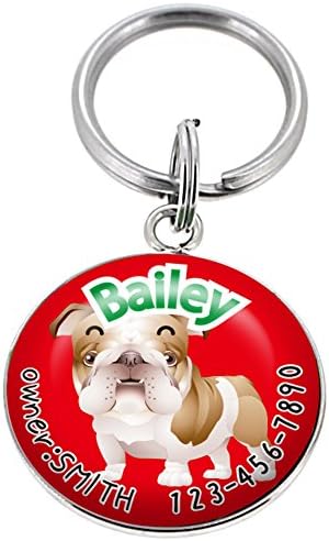 ブルドッグのイラスト 名入れ ドラッグストア 迷子札カラー ペット用品 赤 B00t4ni8ty 激安超特価 正規品送料無料 100 品質保証 新作製品 世界最高品質人気 おもちゃ アメリカamazon出品商品 犬