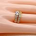 JewelStory 18k Gold Plated AAA CZ Diamond Wedding Ring Set for Women Size 12