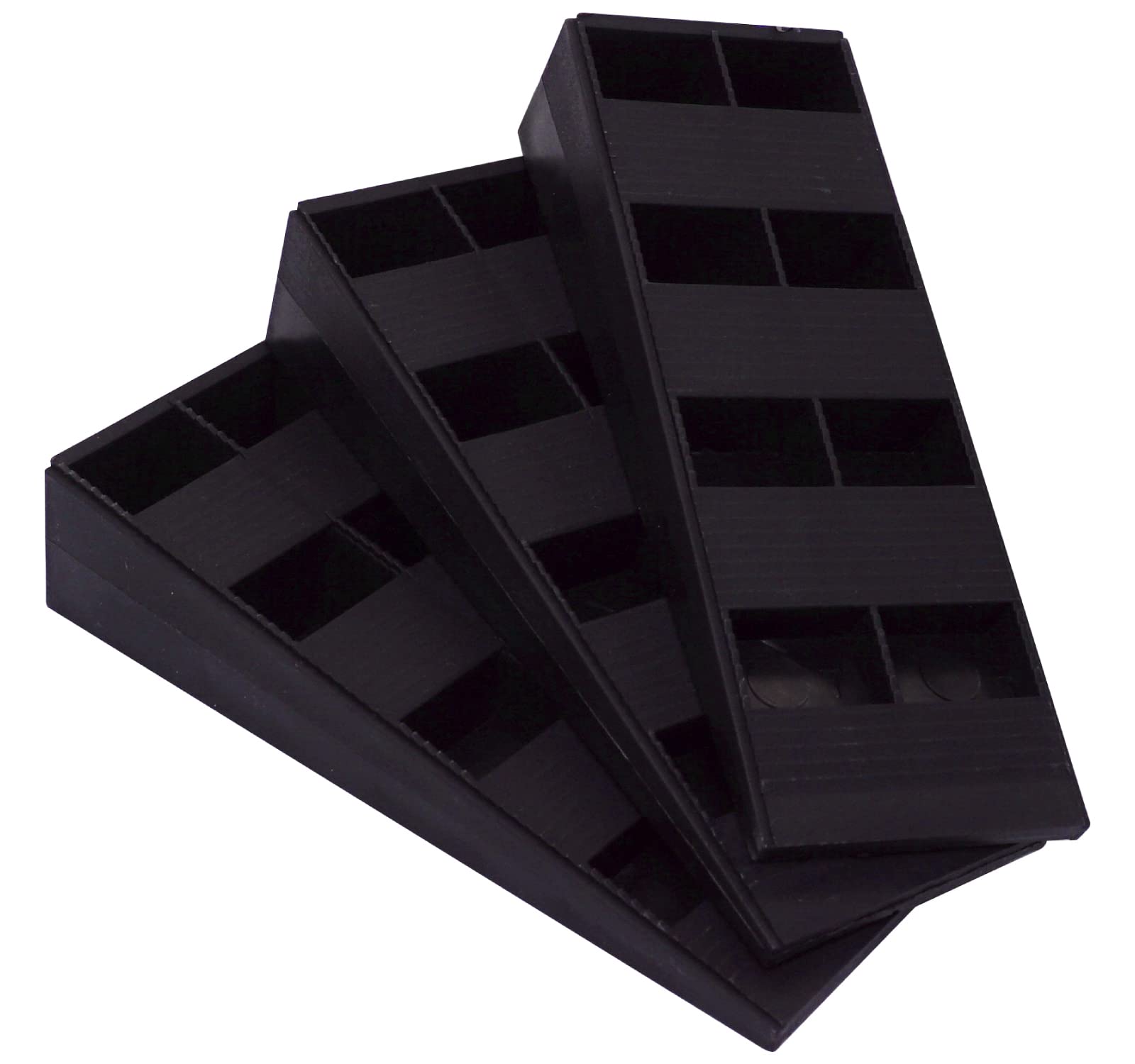 SKIR'CO (4 pcs) Black Plastic Ribbed Wedges 120 x 44 x 25 mm for Leveling, Spacing Wedges, Interlocking Wedges