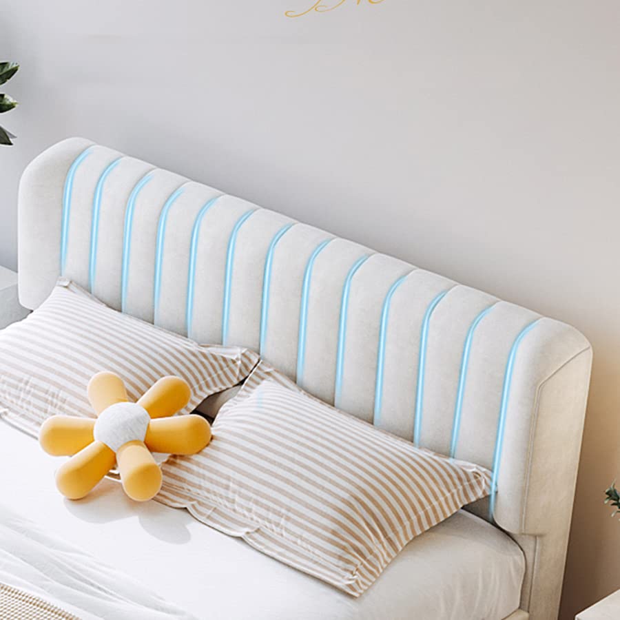Beige Velvet Upholstered Bed Frame, Vertical Tufted Headboard, Sturdy Solid Wood Support, 600kg Weight Capacity, Queen King Super King Sizes, 5-Day UAE Delivery & Professional Installation