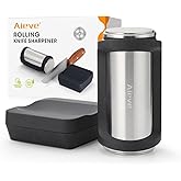 Aieve Rolling Knife Sharpener Kit,Magnetic Knife Sharpeners Tool with Diamond Disc Sharpener and 15/18/20/25 Degree Angle Sha