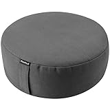 Reehut Zafu Yoga Meditation Bolster Pillow Cushion Filled with Buckwheat - Round Organic Cotton or Hemp - 7 Colors and 6 Sizes