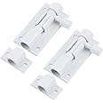 Bitray 2-inch Slide Bolt Latch White Slide Locks for Inside Door Barrel Bolt Latch Sliding Door Security Slide Latch Lock -2pcs