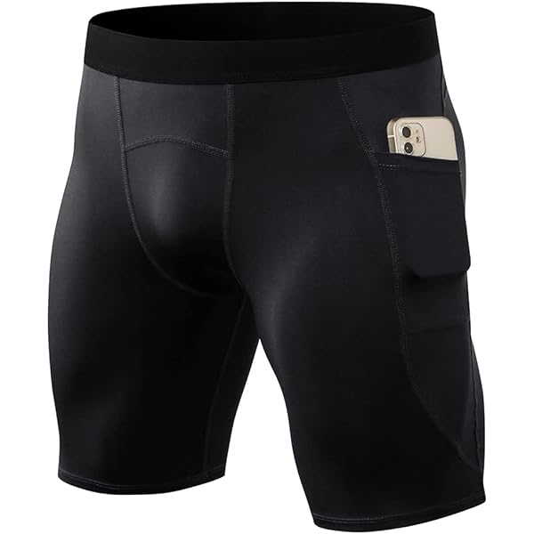 Men's Compression Running Shorts With Phone Pocket - 2 Pack Spandex Workout Shorts, Moisture Wicking - View #14