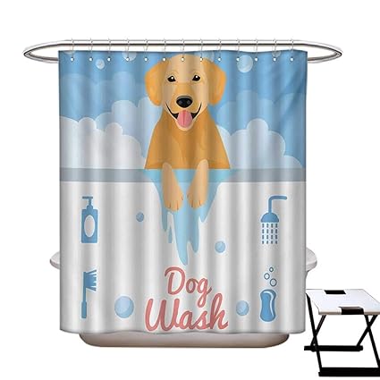 Amazon Com Haommhome Golden Retriever Polyester Fabric Shower
