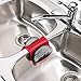 Umbra Saddle Sink Caddy – Flexible Rubber Organizer for Double Kitchen Sink, Storage for Dish Sponge, Scouring Pads and more, Red