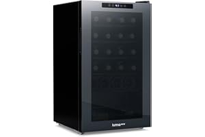 Luma Comfort Shadow Series Wine Cooler Refrigerator 24 Bottle, Freestanding Mirrored Wine Fridge with Double-Layer Tempered Glass Door & Compressor Cooling for Reds, Whites, and Sparkling Wine