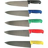 Cozzini Cutlery Imports 8" Chef Knife Assorted Colors and Packs - Razor Sharp Commercial Kitchen Cutlery - Cook's Knives (Mixed - 1 of Each Color)