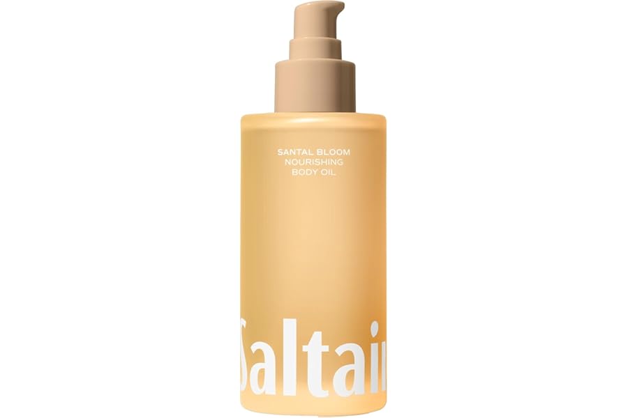 Saltair Body Oil. Luxurious Santal Bloom After Shower and Bath Oil Moisturizer for Women and Men. Botanical, Non-Greasy, and Well-Absorbing Lotion for Hydrating Dry Skin. 4oz Pump Bottle