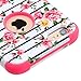 iPhone 6 Plus Case, iPhone 6S Plus Case, JoJoGoldStar Dual Layer Hybrid, Slim Fit Heavy Duty Plastic and Silicone TPU Hard Cover with Stylus and Screen Protector - Roses on Stripes
