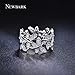 NEWBARK 10 Butterflies 18k White Gold-Plated Cubic Zircon Women's Rings Size 6.5