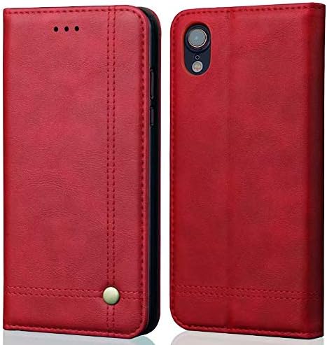Mayround Compatible for iPhone XR Wallet Case,Shockproof Folio Book Cover with Credit Card Slots,Cash Pocket,Magnet Closure Classic Leather Wallet Cases Compatible with Apple iPhone XR 6.1"(Red)
