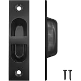 Fihatokus 4 Inch Pocket Door Edge Pull, 304 Stainless Steel Flush Edge Handle，Pocket Door Hardware,Black-1 Pack