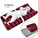 BlueSnail Plush Super Soft and Comfy Changing Pad Cover for Baby 2-Pack (Red Buffalo Palid)
