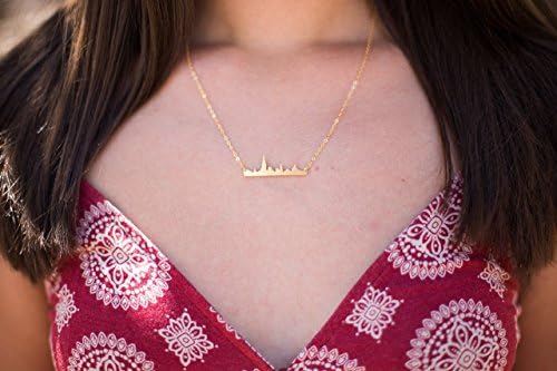 New York skyline necklace New York bar necklace city bar necklace USA jewelry souvenir New York skyline necklace gold NY necklace