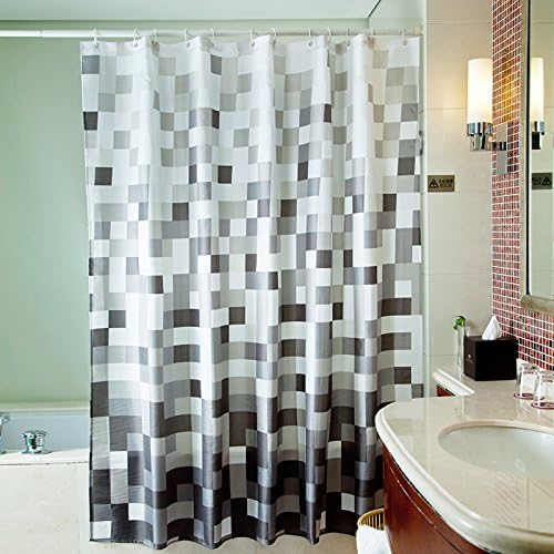 Lonniyl Polyester Fabric Shower Curtain Waterproof/No More Mildews Bathroom Shower Curtains 36 Inch Width x 78 Inch Long, Mosaic (36 Inch Width x 78 Inch Long)