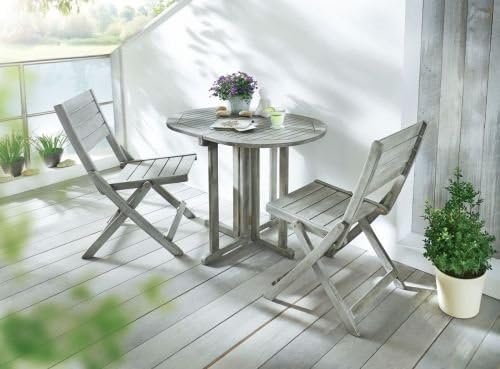 Kasandria Gartenmobel Set 3 Tlg Husum Grau Balkonmobel Tisch Und Stuhle Schoner Wohnen Amazon De Kuche Haushalt