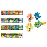 FX/OT High Five Pencil Eraser Bundle ~ 12 High Five Pencils / 12 High 5 Eraser Toppers ~ New