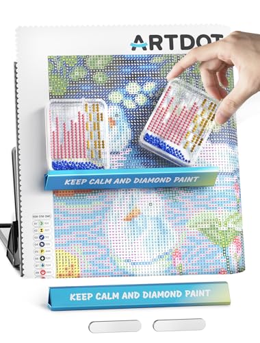 ARTDOT 2 Pack Diamond Art Tray Holder Kits for Adults, Tray Tool & Accessories for Diamond Painting Light Pad, Easel, Drafting Table