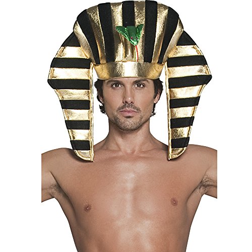 Smiffy's Men's Pharaoh Headpiece, Black & Gold, Soft, One Size, 30284