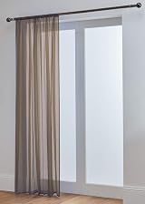 John Aird Lucy Voile Curtains Mocha 58x48 Panel Rod Pocket Slot Top
