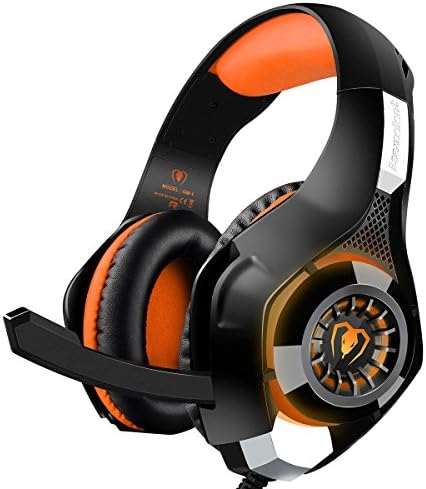 PS4 Gaming Headset,Over-ear Headphones with Mic for Playstation 4,Xbox one,PC,Laptop,Tablet, Mobile Phones-Orange