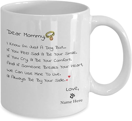 dear dog mom coffee mug