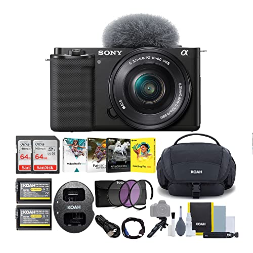Sony Alpha ZVE10 APSC Interchangeable Lens Mirrorless Vlog Camera with 1650 mm Lens (Black