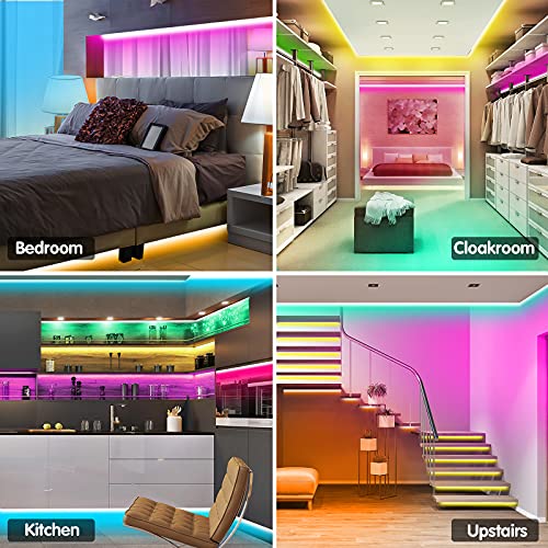 DYLYNA Led Lights for Bedroom 50ft,UltraLong 5050 RGB Color Changing