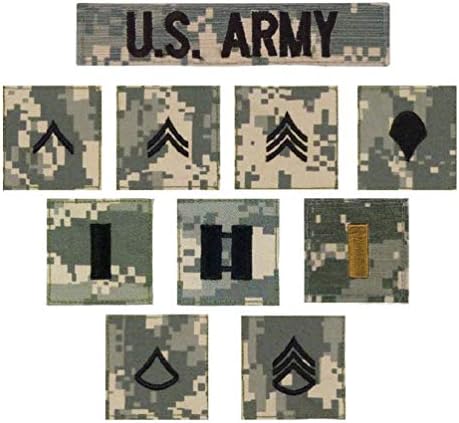 1pc Acu Digital Camo Military Us Army Rank Hook Back Rip Stop Uniform Insignia Patch