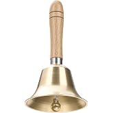 Flezoo 3.15inch Brass Super Loud Hand Bell for Dinner Wedding Office | Clear Loud Brass Tone, Rustproof Solid Build, Comfort Grip, For Elderly Wedding Office Training, Multi-Purpose Call Bell