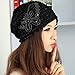 Beanie Hat,Canserin Women's Winter Lace Bowknot Beanie Hat Lady Skullies Turban Caps (Black)