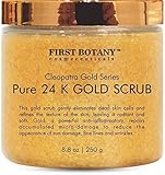 The BEST 24K Gold Scrub for Face and Body 8.8 oz reduces the appearance of Sun Damage, Fine Lines and Wrinkles- Powerful Body Scrub Exfoliator and Daily Moisturizer For All Skin Types