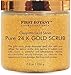 The BEST 24K Gold Scrub for Face and Body 8.8 oz reduces the appearance of Sun Damage, Fine Lines and Wrinkles- Powerful Body Scrub Exfoliator and Daily Moisturizer For All Skin Types