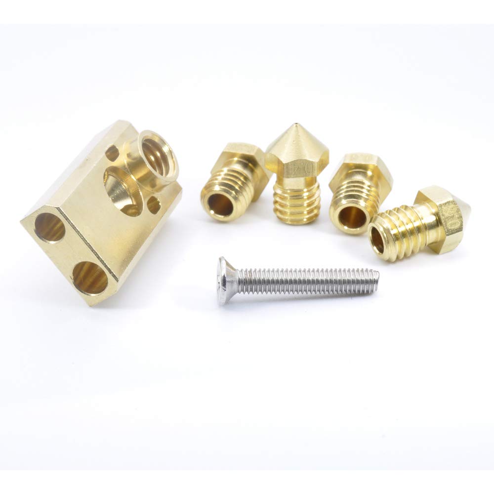 Interchangeable Heater block Nozzles kit compatible with Ultimaker 2 + UM2 Extended 3D printer Olsson Block Hotend, 3.0mm
