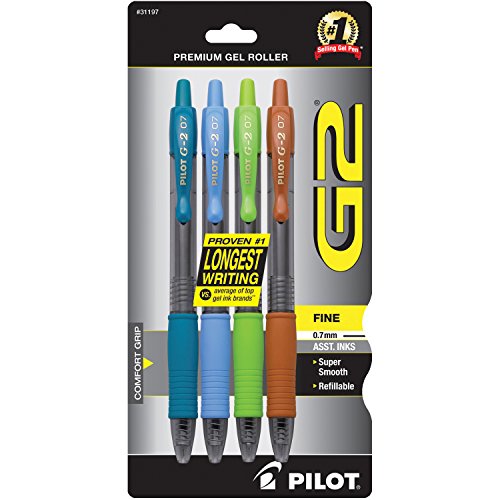 PILOT G2 Premium Refillable & Retractable Rolling Ball Gel Pens, Fine