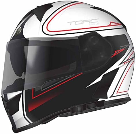 TORC Unisex-Adult Full Face helmet (Flat Black Stryker White, X-Large)