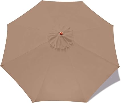 Amazon Com Abccanopy 7 5ft Outdoor Umbrella Replacement Top Patio Umbrella Market Umbrella Replacement Canopy With 8 Ribs Khaki Garden Outdoor