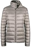 Wantdo Women's Packable Ultra Light Weight Short Down Coat(Khaki, US Large)