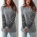 Women Blouse,Haoricu Womens Long Sleeve Shirt Casual Blouse Loose Cotton Tops T Shirt