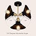 Oak Leaf Black Metal Wall Sconce Adjustable 240 Degree,Industrial Vintage Sconce Lighting Shade Wall Light Fixtures for Bedroom Club