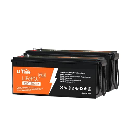 Litime 12V 200Ah Plus Lithium LiFePO4 Battery, Built-in 200A BMS, 4000 ...