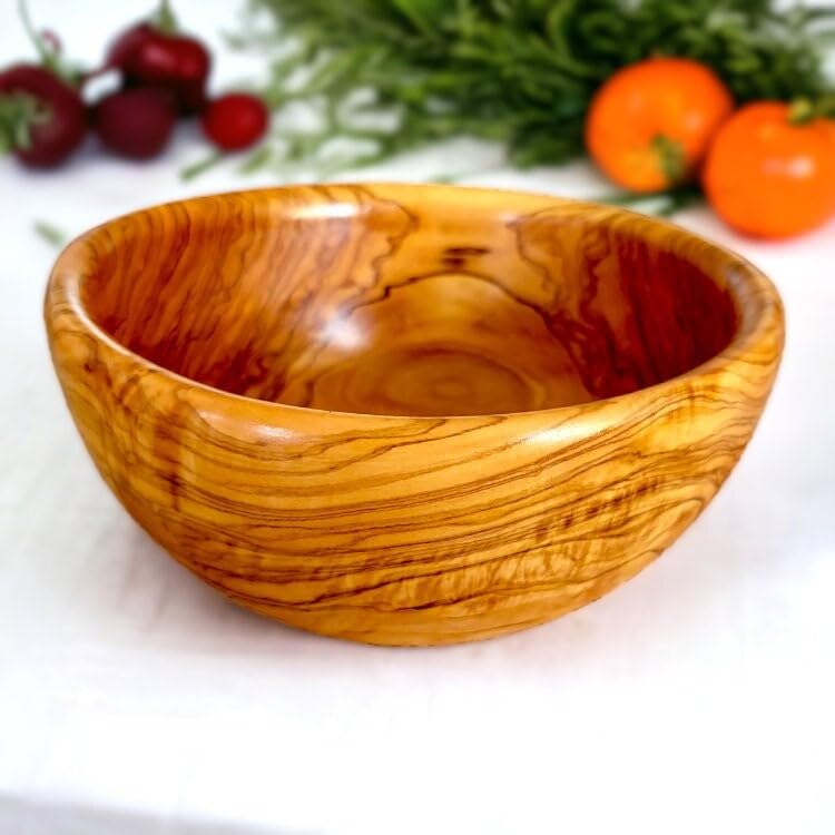 Olive Wood Small Handcrafted Wooden Bowl for Dips Snacks Salad