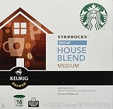 Starbucks Decaf House Blend Medium Roast Keurig K-Cups (16 Pack)