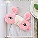 Pink Silk Eye Mask,3D Cute Rabbit Face Soft Eye Bags Cooling Down Adjustable Sleeping Blindfold With Free Ear Plugs For Kids Girls Adult for Yoga,Travel,Nap,Meditation,Blindfold(Inclulding Ice Bag)