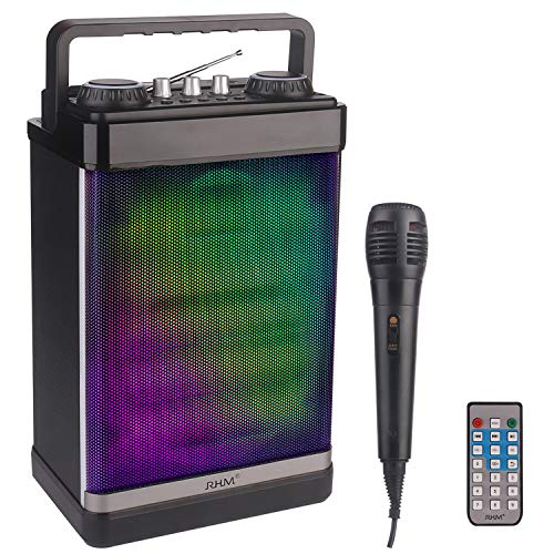 RHM Portable Karaoke Speaker with Microphone,PA System Bluetooth