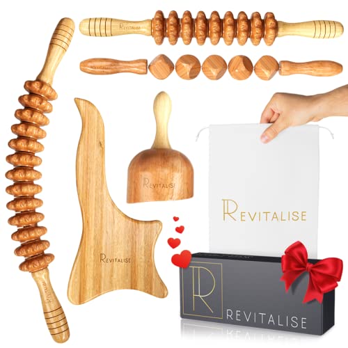 Revitalise Wood Therapy Massage Tools Curved Massage Roller