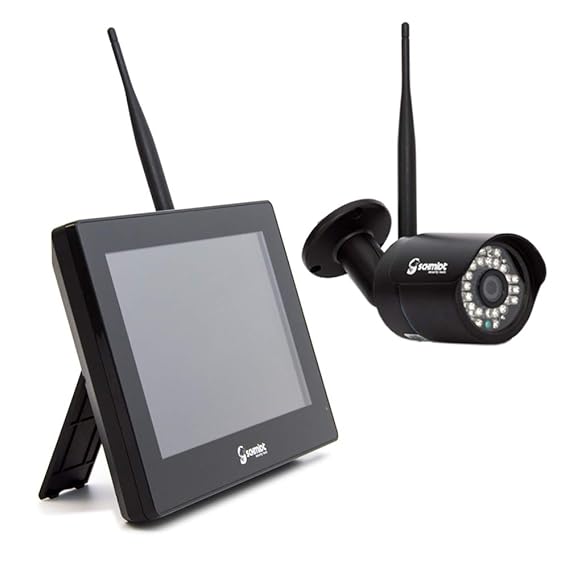 SCHMIDT security tools Funk-Überwachungssystem Kamera mit 9' Touch-Monitor HD Videoüberwachungsanlage Drahtlos
